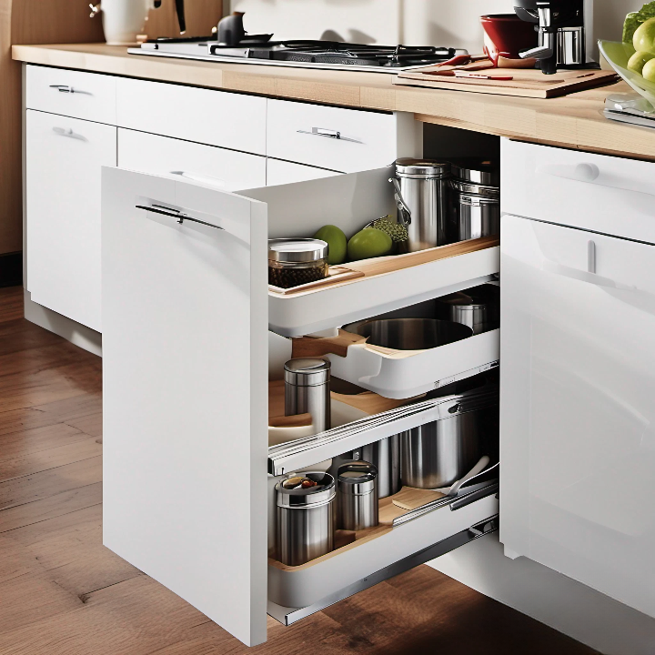 lazy susans and pull-out shelving. lazy susans and pull-out shelving.