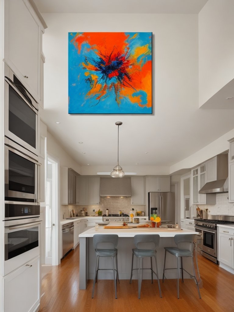art wall in kitchen