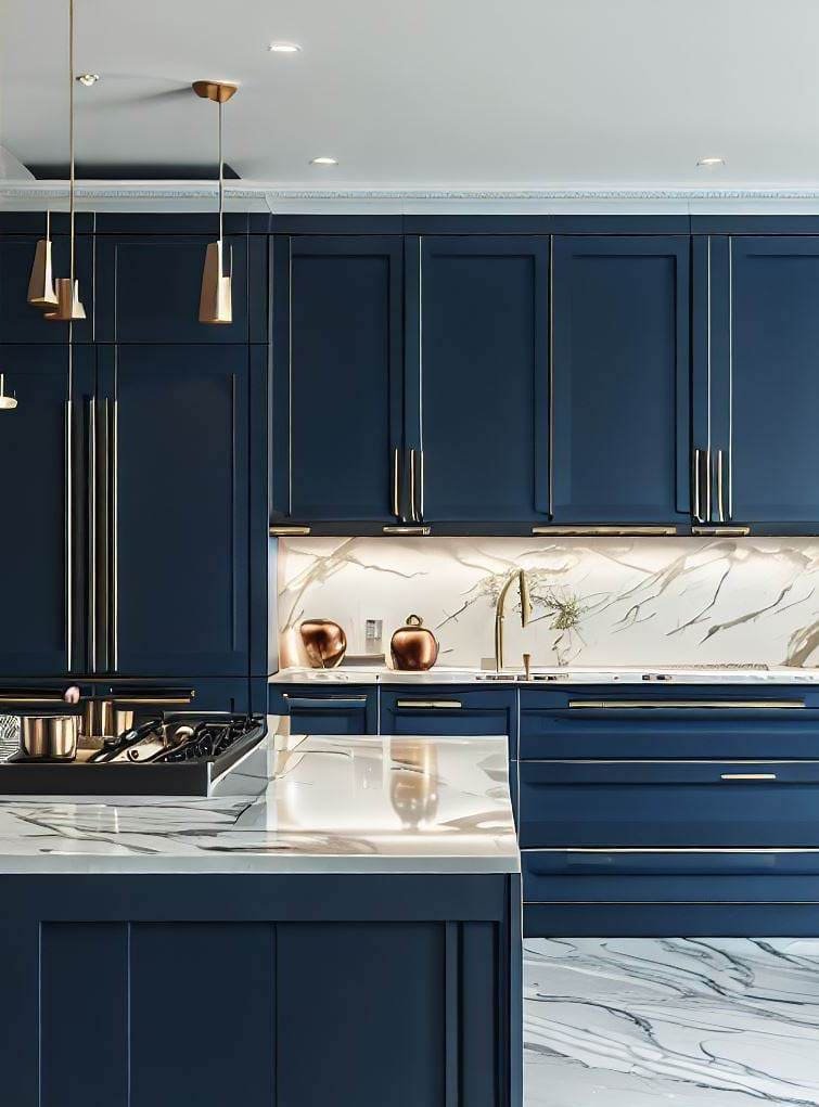 Navy kitchen cabinets westchester