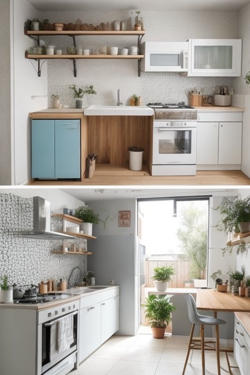 How to Maximize Space in Your Kitchen Remodel 3 small kitchen before and after2 1