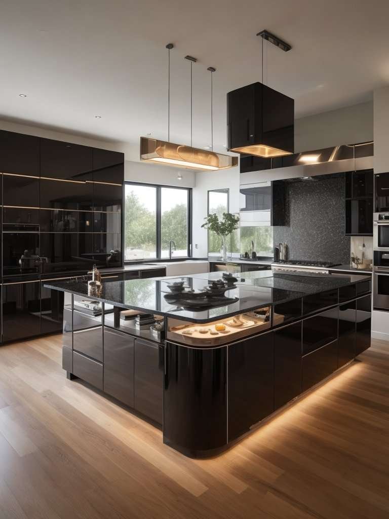 U-shape kitchen island design yorktown
