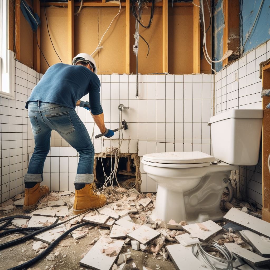  bathroom contractor Removing existing finishes-min