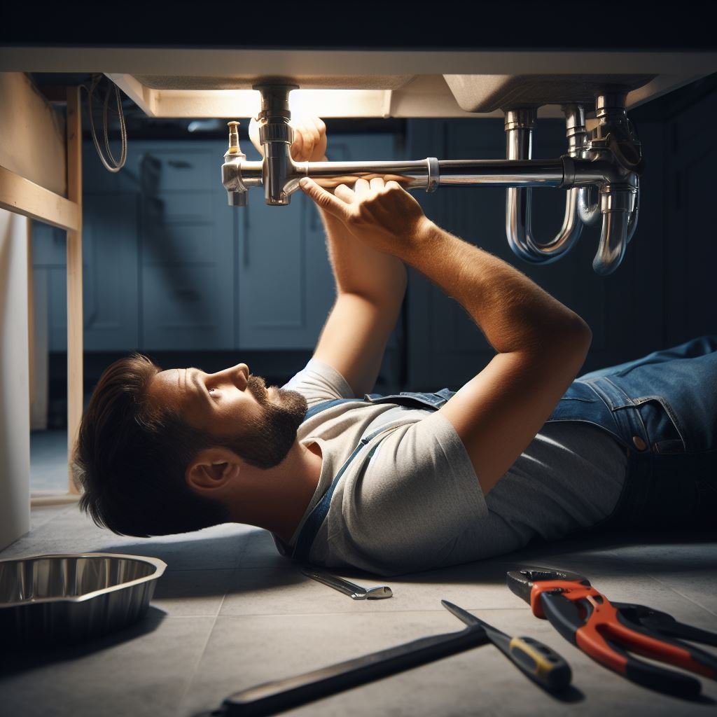 07 bathroom contractor inspecting plumbing min
